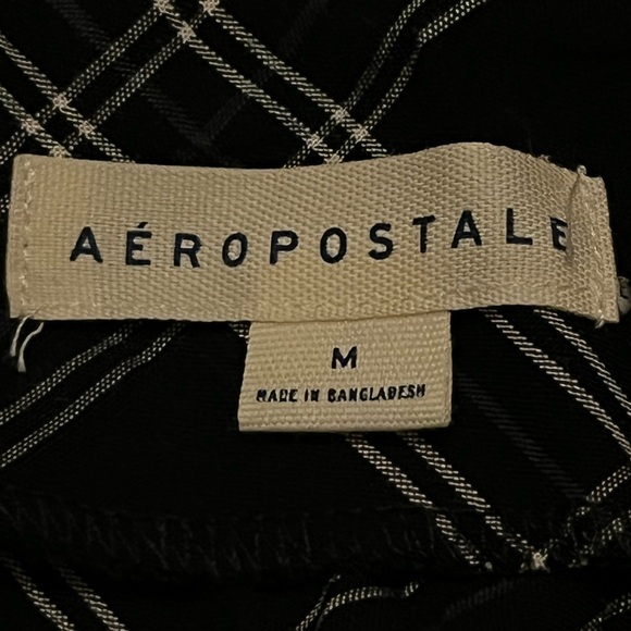 Aeropostale Plaid Black and White Fitted Midi Skirt - Picture 3 of 3